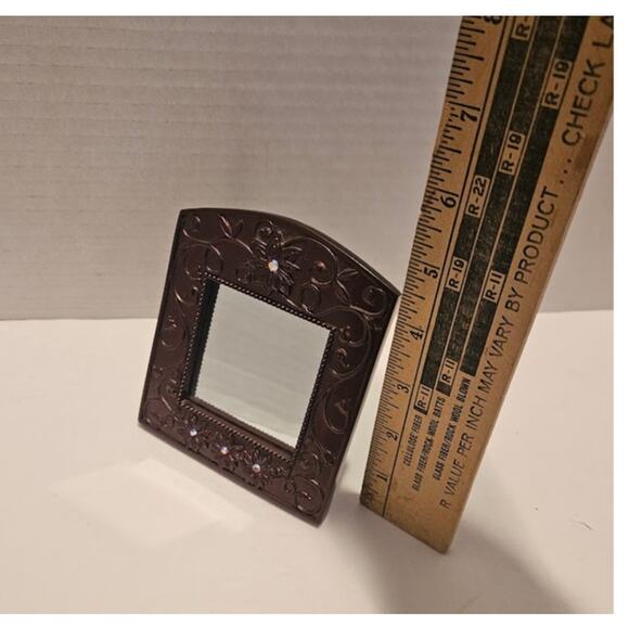 Mirrors 2 Victorian style Frames Rose Pink with red sparkle accents 5".  read - Picture 9 of 10